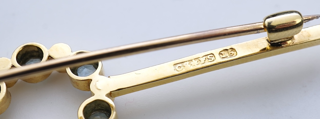 A collection of Edwardian bar brooches, early 20th century